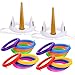 GROBRO7 18 Pcs Unicorn Ring Toss Game for Party Inflatable Floating Swimming Ring Toss for Pool Party Favor Unicorn Party Supplies Decoration for Kids Funny Family Games