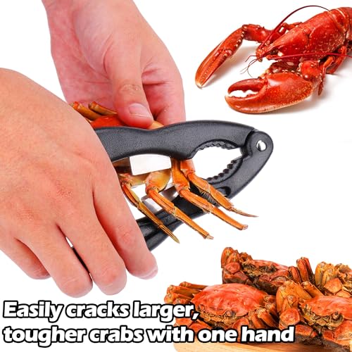 Vodolo Crab Leg Crackers and Tools,2PCS Multifunctional Lobster Crackers and Picks Set Portable Shellfish Crab Claw Cracker Stainless Steel Seafood Crackers & Forks - Thumbnail 4