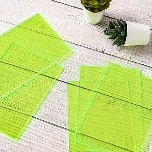 Image of Fluorescent Green Acrylic Sheets 1 /8 inch Thick 3mm 2 Pack 12 x 16 Clear Plexiglass Sheets,for Sign,Craft,Painting,Laser Cutting (12 inchx 16 inch, Fluorescent Green, 2)