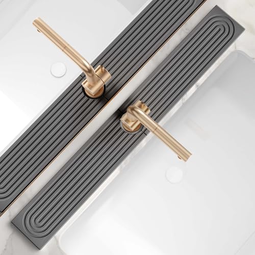 eormoe 30 inch Kitchen Faucet Absorbent Mat - Diatomaceous Earth Splash Guard for Sink Faucet, Aesthetic Water Absorbing Stone Tray in The Modern Home (30