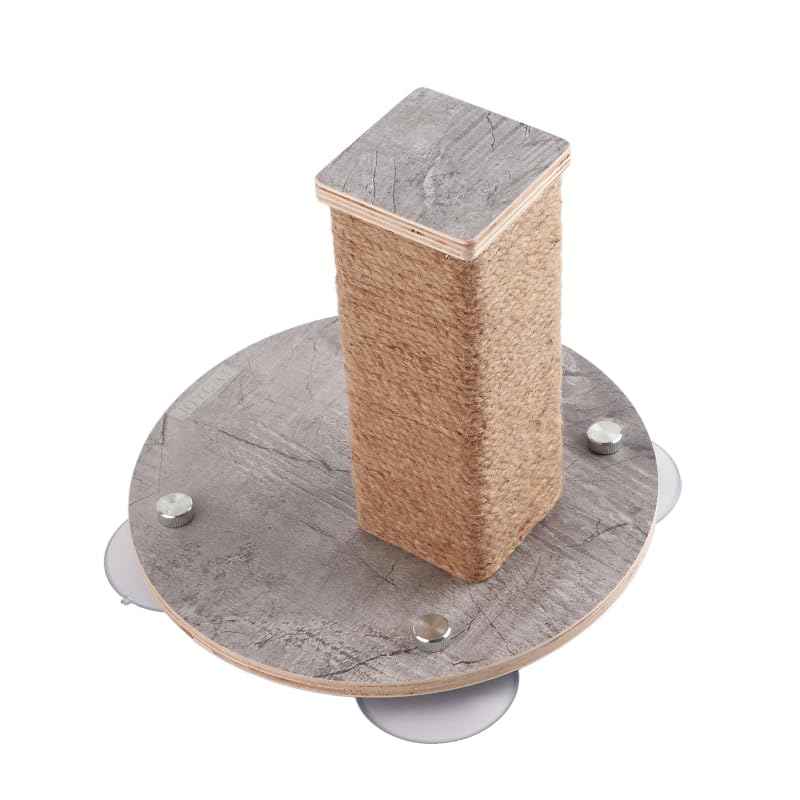 Tiragraffi a torre per gatti, parete in vetro, grande cuscinetto di carico per prevenire lo slittamento, inodore, ventosa, per casa, colonna corta, 30 x 30 x 25 cm