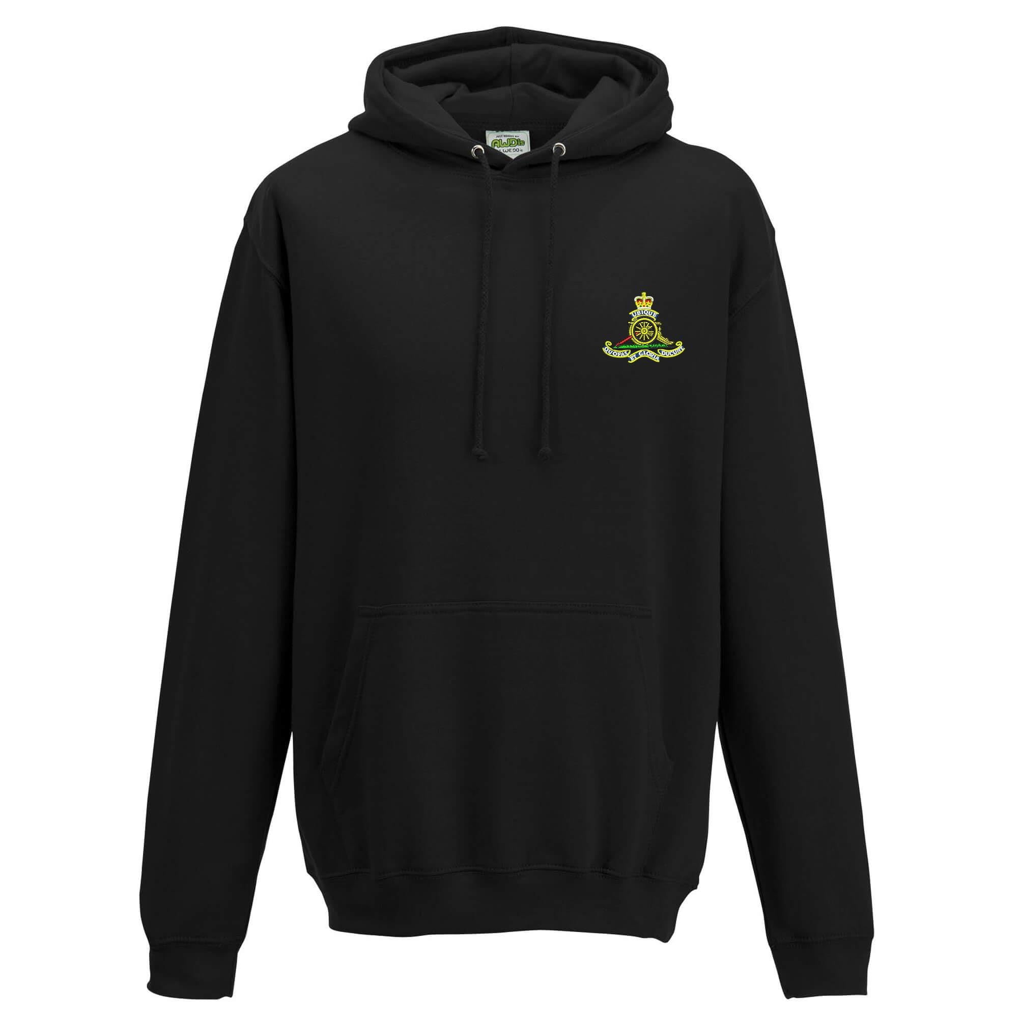 The Military Store Men's Black Royal Artillery Embroidered Hoodie, Small