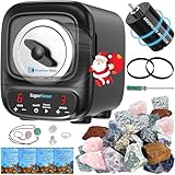 KomeStone K2 Elite Professional Rock Tumbler Kit, Ultra Quiet & Cutting Edge Brushless Motor Rock Polisher for Adults & Rock Collector, Noise-Reduction, Extra Large 3 Lbs Barrel, STEM Gift for All Age