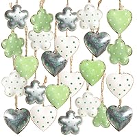 6 Herzanhänger Mit Aufhängekordel - 7,5cm Metall Herzen Für Deko & Geschenke