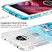 [GW USA] Liquid Glitter Phone Case Compatible for Motorola Moto Z2 Play / Z2 Force Case [Temper Glass] Bling Shock Proof Diamond Clear Bumper for Girls Women - Aqua
