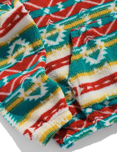 ZAFUL Mens Sweatshirt Vintage Quarter Zip Pullover with Pocket Oversized Fleece Unisex Western Aztec Faux Fur Sherpa Top2