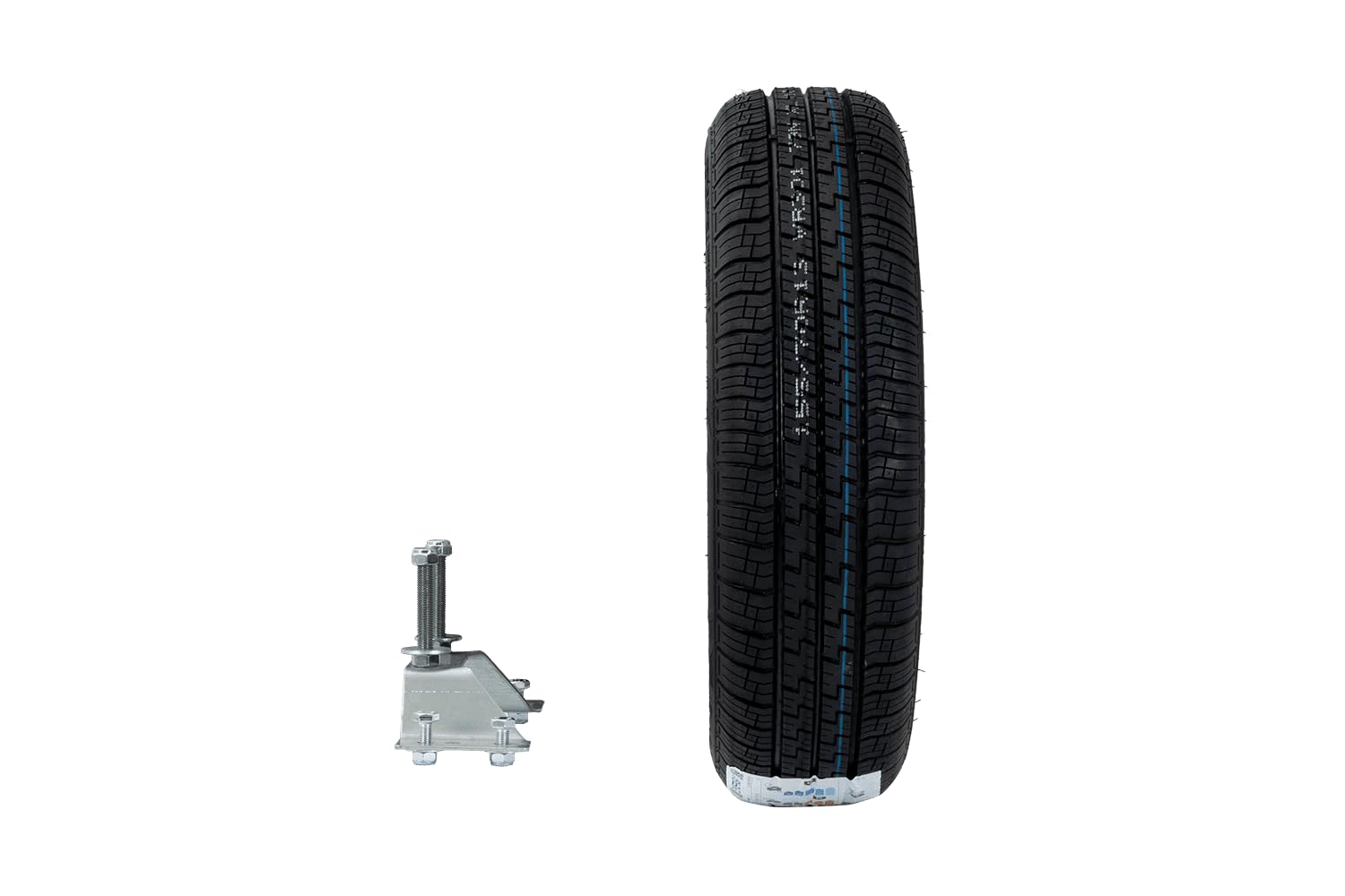 UNITRAILER Rueda de Repuesto 155/70 R13 79N con Soporte para Remolque de Coche, Llanta de Acero 4x100 ET30 y Neumático Wanda de 437 kg de Carga para Garden Trailer