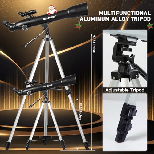 Image of Telescopes for Adults High Powered, 700x90mm AZ Astronomical Professional Refractor Telescope for Beginners Astronomy with Advanced Eyepieces, Cool Astronomy for Christmas, Black
