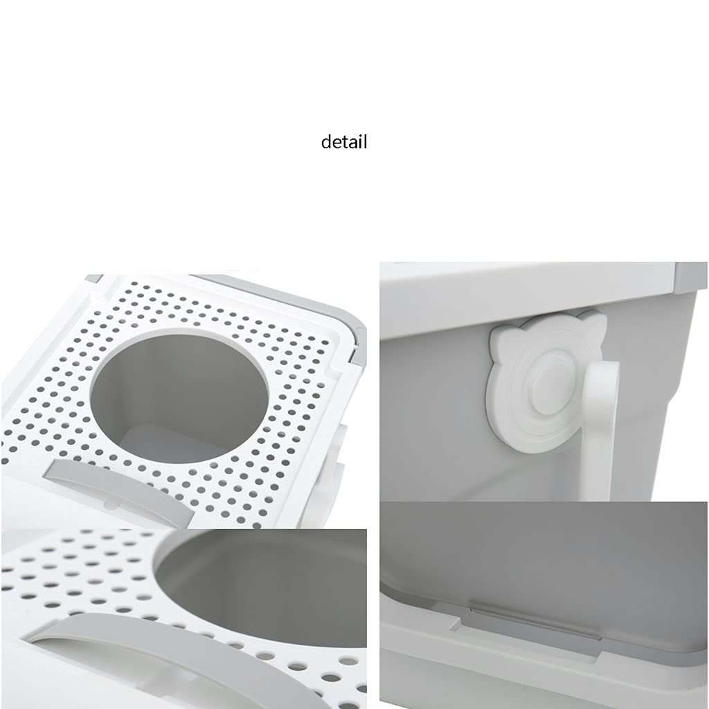 TOMYEUS Lettiera per Gatti Flip Double Door Cat Toilet Toilet Pet Completamente Chiuso Deodorante Toilet Cat Splash-Proof Aoom Grande vasino for Gatti Toilette per Gatti (Color : C)