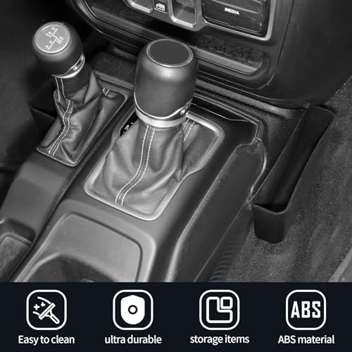 Image of JWWY Gear Shift Storage Box Compatible with 2018-2026+ Jeep Wrangler JL JLU & Gladiator JT 4xe Center Consoles & Organizers Trunk for Jeep Wrangler JL Interior Accessories Fluff Fiber