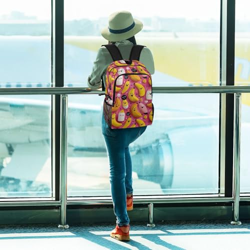AIXIWAWA Lightweight Hiking Backpacks Cute Banana Print, Foldable Waterproof Daypack for Commute Travel3