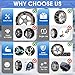 Auto-Fixing Snow Chains, 30s Quick Fit Easy Installation Tire-Chains, Portable Reusable High Carbon Steel Anti Slip Tire Chain for Passenger Car, Pickup Trucks and SUV - Set of 2