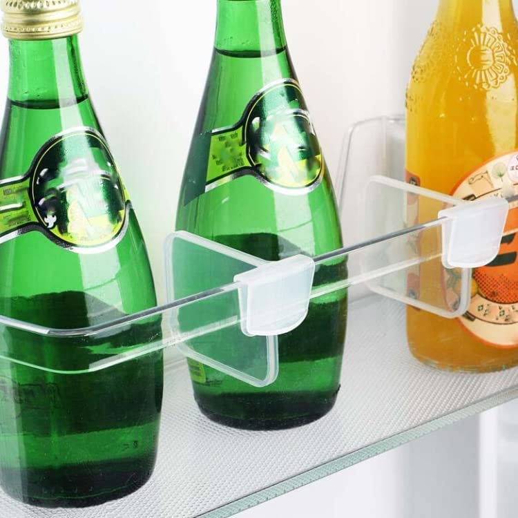 Fridge Drawers Storage Plastic Refrigerator Internal Drawer Shelf Divider Clip Expandable Partition Clips Storage Organizer Space Dividing Bottle Food Packets Organizer for Refrigerator (4Pcs)-image-2