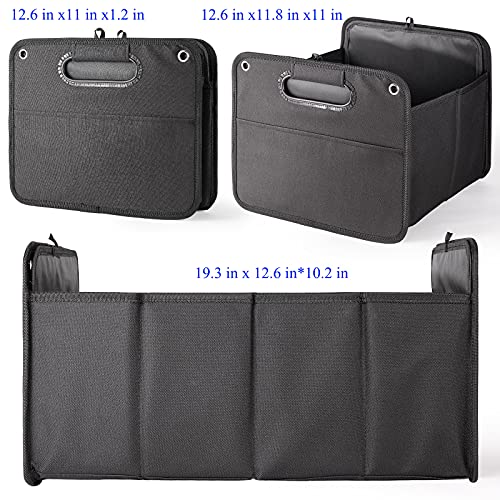 Jomparo Car Trunk Organizer, Foldable Collasible Portable Auto Car Storage Bag Box For Suv, Sedan Any Car (Black) #TOP1