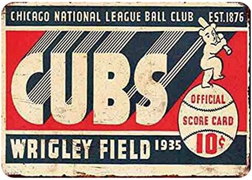 Free Pintree Original Retro Design Cubs Tin Metal Signs Wall Art | Thick Tinplate Print Poster Wall Decoration