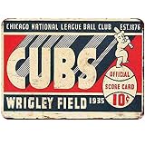 Free Pintree Original Retro Design Cubs Tin Metal Signs Wall Art | Thick Tinplate Print Poster Wall
