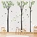 decalmile Pegatinas de Pared Árbol Grande Vinilos Decorativos Hojas Verde Pájaro Adhesivos Pared Dormitorio Salón Oficina (H: 240 cm)