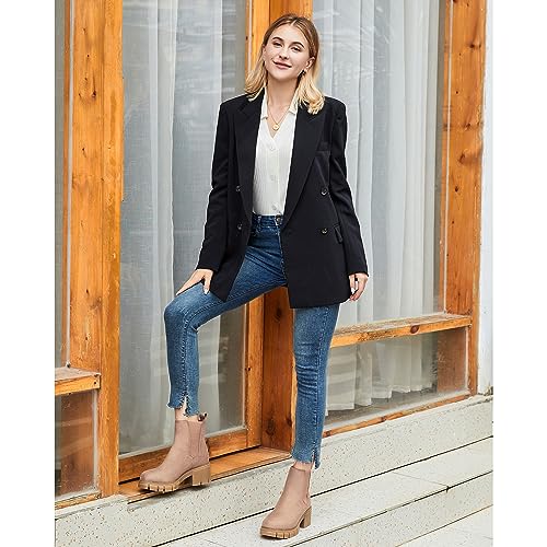 Image of starmerx Women's Platform Chelsea Ankle Boots Chunky Heel