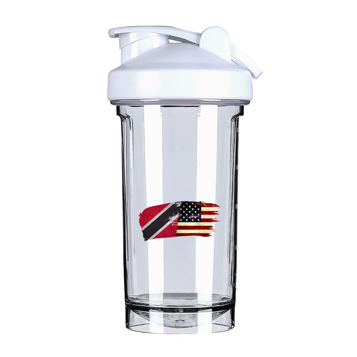 Vintage Trinidadian and Tobagoans Flag 5 18 Ounce Shaker Cup,Fashion Theme Pattern Shaker Bottle Leak-proof Workout Shake Bottles 500ML/18 oz Perfect for Pre Workout White 0