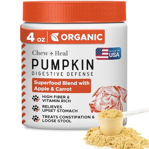 Organic Pumpkin Powder for Dogs - 4 oz w/ 5cc Scoop - Digestive Support & Fiber for Dogs - Natural Dog Food Additive for Dog Constipation Relief & Pumpkin Puree Substitute