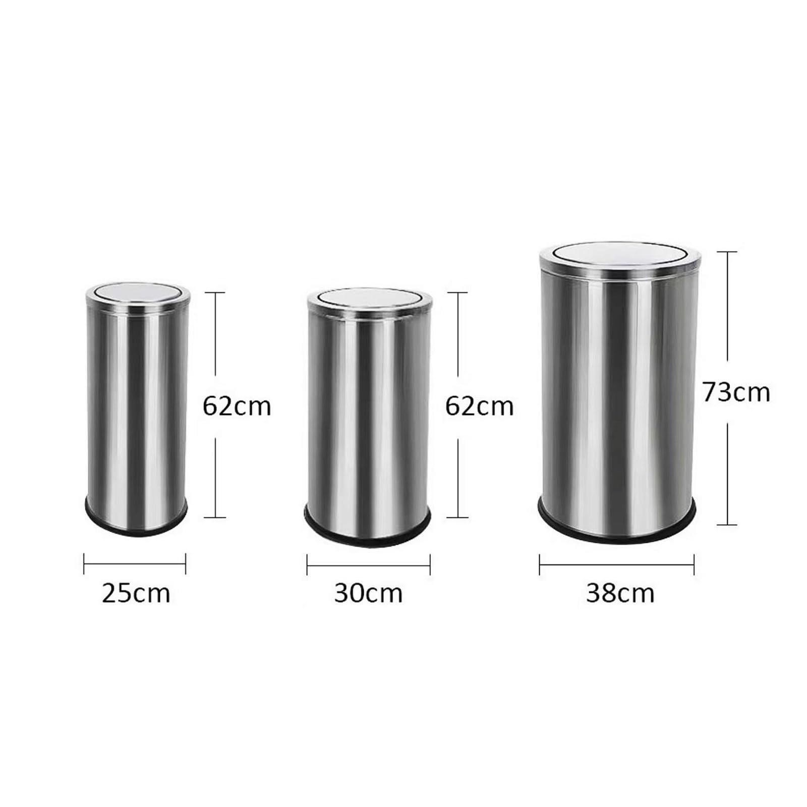 Cubo de basura y residuos para interiores de cocin Bote De Basura Botes Consultorio Dental Habitación Hotel bote de basura(Silver,Medio)