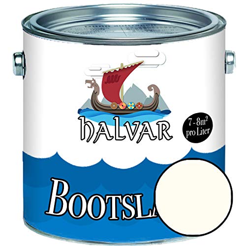 FARBENLÖWE Barco barniz blanco/gris/negro RAL 9001 – 9018 Yachtlack brillante Barco Color Yacht Color Reforzado de poliuretano para madera y metal reforzado, resistente & muy Barco lacado, Blanco