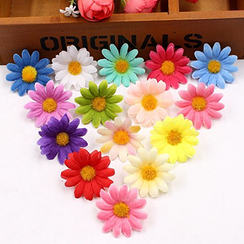 BSGP - Juego de 100 flores artificiales de seda para decoración de bodas, multicolor