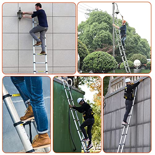 COOCHEER 5M Aluminium Telescopic Ladder, 2-in-1 Folding Ladder, 16 Rungs, 150 kg Load Capacity, Suitable for Indoor and Outdoor Use 7 COOCHEER 5M Aluminium Telescopic Ladder, 2-in-1 Folding Ladder, 16 Rungs, 150 kg Load Capacity, Suitable for Indoor and Outdoor Use - Image 7