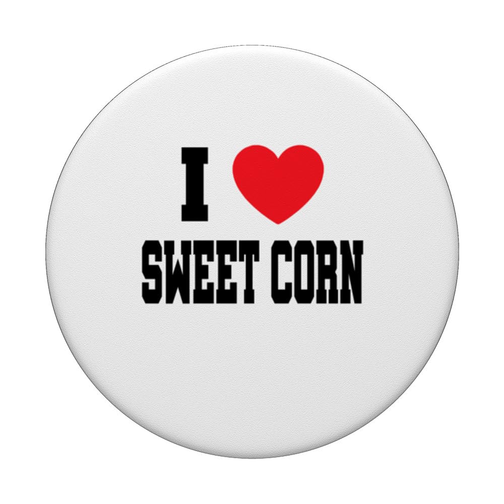I Love Sweet Corn PopSockets Swappable PopGrip, Black - Image 3