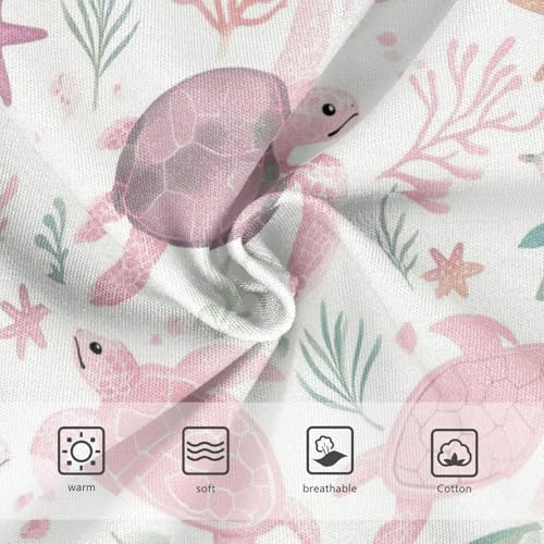 Wusikd Pink Sea Turtles Girls' Underwear Cotton Starfish Girls Briefs Soft Toddler Underwear 2T3