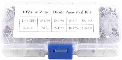 Assortimento Diodi Zener 200 Pezzi - 10 Valori Da 3.3V A 7.5V (1N4728-1N4737) | Scatola Trasparente Con Etichetta