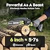 SEESE 6-inch Mini Chainsaw Cordless: Home Garden Electric Chainsaw - 950W Pure Copper Brushless Motor, High Efficiency, Low Noise, 21V Batteries x2, Up to 80-Min Runtime