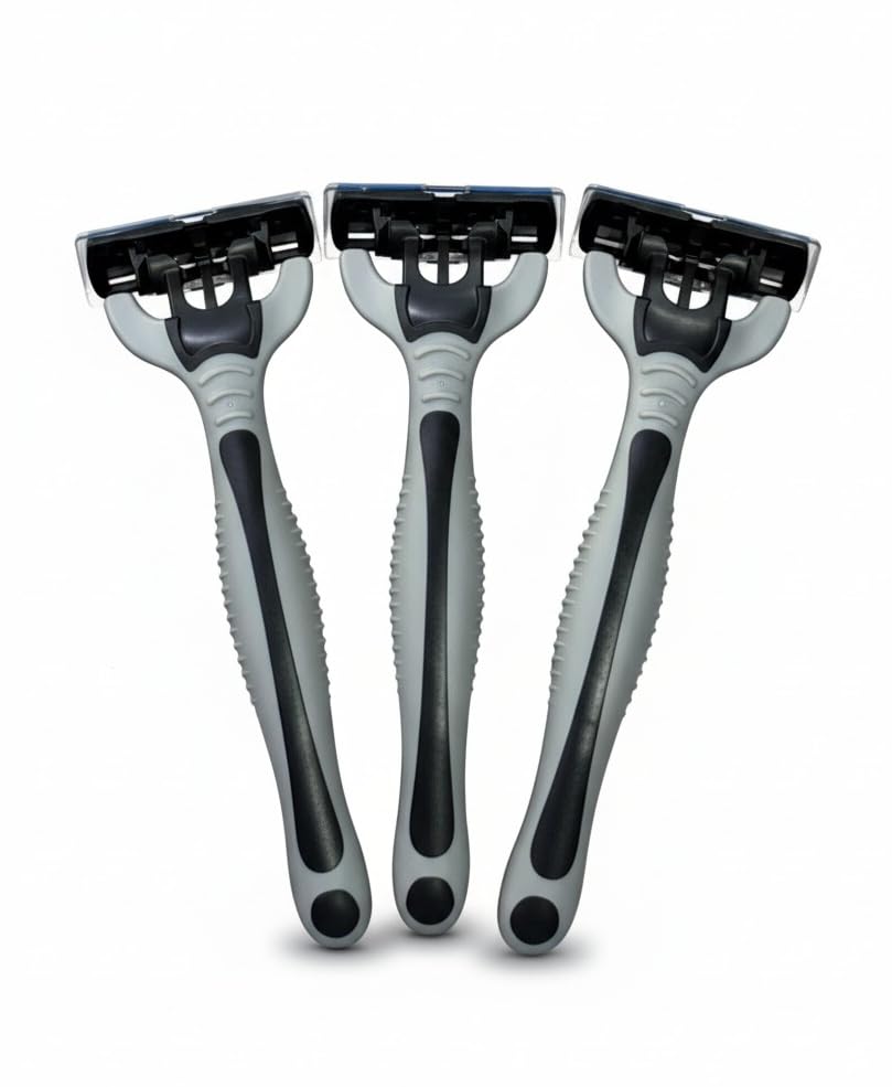 Image of WETELL 3x CLEAN Men's Disposable Razors - Triple Blade Shaving System | Smooth & Clean Shave | Lightweight Ergonomic Handle | Pack of 3 Premium Disposable Shavers for Men (WT202503)