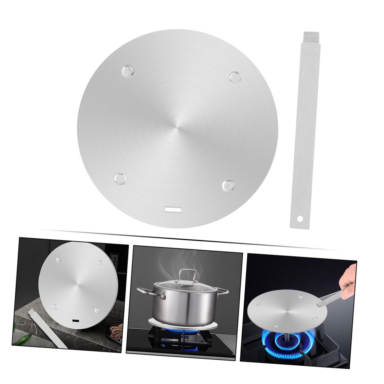 Artibetter Placa Difusora de Calor para Estufa de Gas, Adaptador de Inducción de Acero Inoxidable, Conveniente para Almacenar y Limpiar, Esencial de Cocina