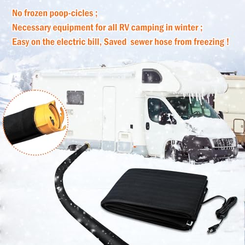 Image of 20Ft Heated RV Sewer Hose Cover - Electric Heated Sleeve with 6.5Ft Power Cord for Winter RV Camper