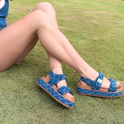 UBWDU Raffia Platform Espadrille Sandals for Women Open Toe Slingback Wedge Sandals3