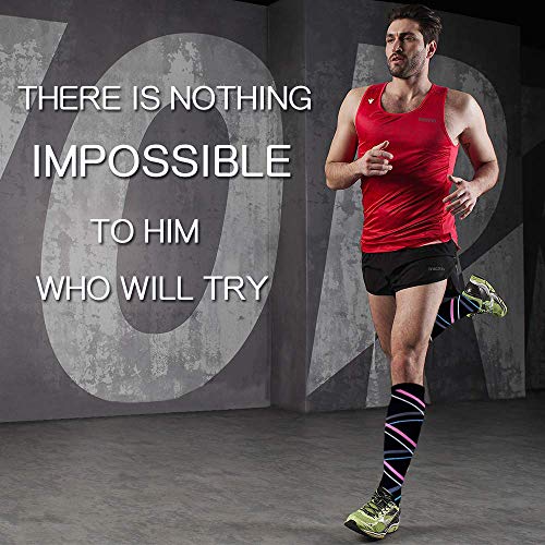 Image of Sooverki Compression Socks for Women and Men Circulation (3 /4 Pairs) is Best Support for Running Athletic Cycling Hiking