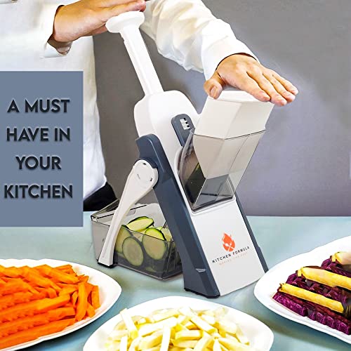 Kitchen Formula Mandolin Slicer- Julienne + Dicer For Vegetables, Multifunctional Safe Vegetable Cutter, Chopper- Pump'n'slice Chopper & Slicer- Safe And Easy To Use #TOP6
