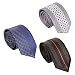 BMC Mens 3pc Stylish Mixed Design Split Pattern Skinny Tie Fashion Accessory Set