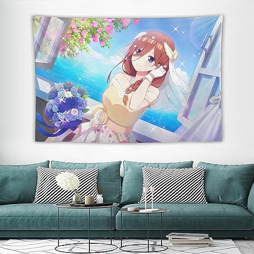 五等分の花嫁 中野 三玖 タペストリー アニメ 大判 布ポスター インテリア 多機能壁掛け おしゃれ飾り 部屋 リビング お店 人気 個性ギフト アニメ・萌えグッズ 40"x60"の商品画像（Amazon）
