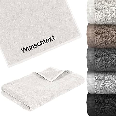 LIQUISIGN Saunatuch mit Name Wunschtext Bestickt Cover