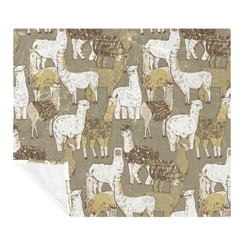 Plaid doux lama couverture polaire microfibre légère lit canapé - 2