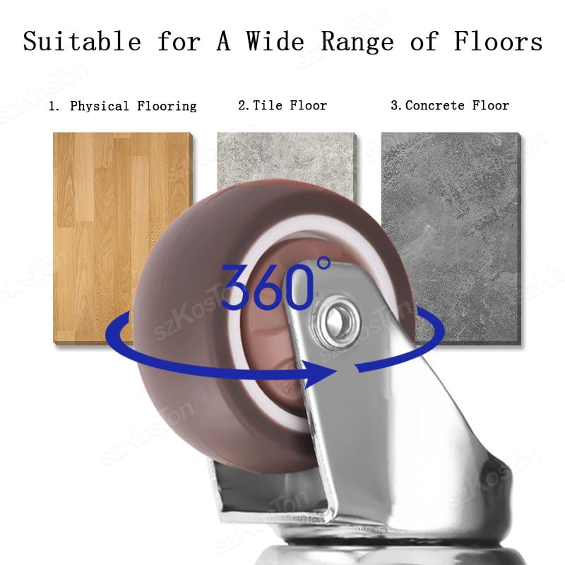 キャスターホイール 4個 ステムスレッドキャスター オフィスチェアホイール 重い家具用 ロータリーキャスターホイール カート/トロリ