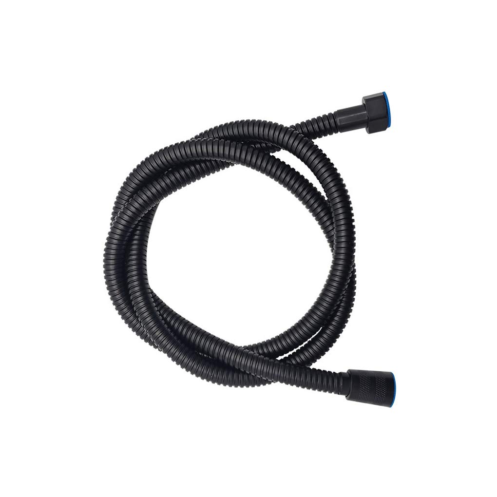 Manguera negra de ducha para renovar el baño familiar con un tubo flexible de acero inoxidable