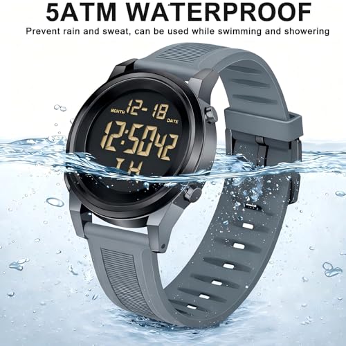 Image of Black Waterproof Digital Wrist Watches for Men Sports Mens Watch
