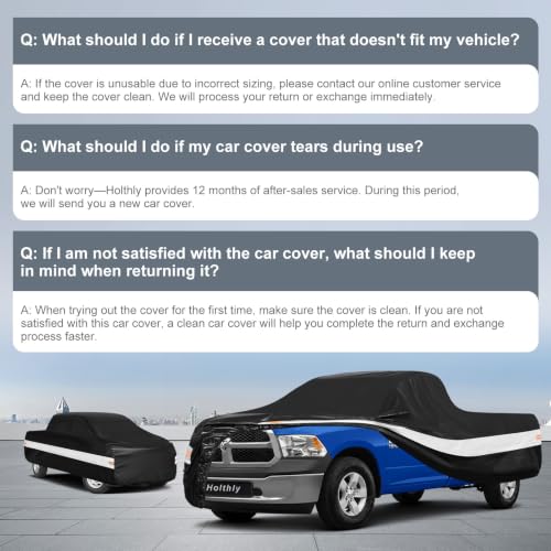 Image of 10 Layers Truck Cover Waterproof All Weather Custom Fit for Ford /Ram /Chevrolet Regular Cab Long Bed, Outdoor Full Exterior Pickup Car Cover for Automobiles Sun Rain Snow Ice Protection. Black