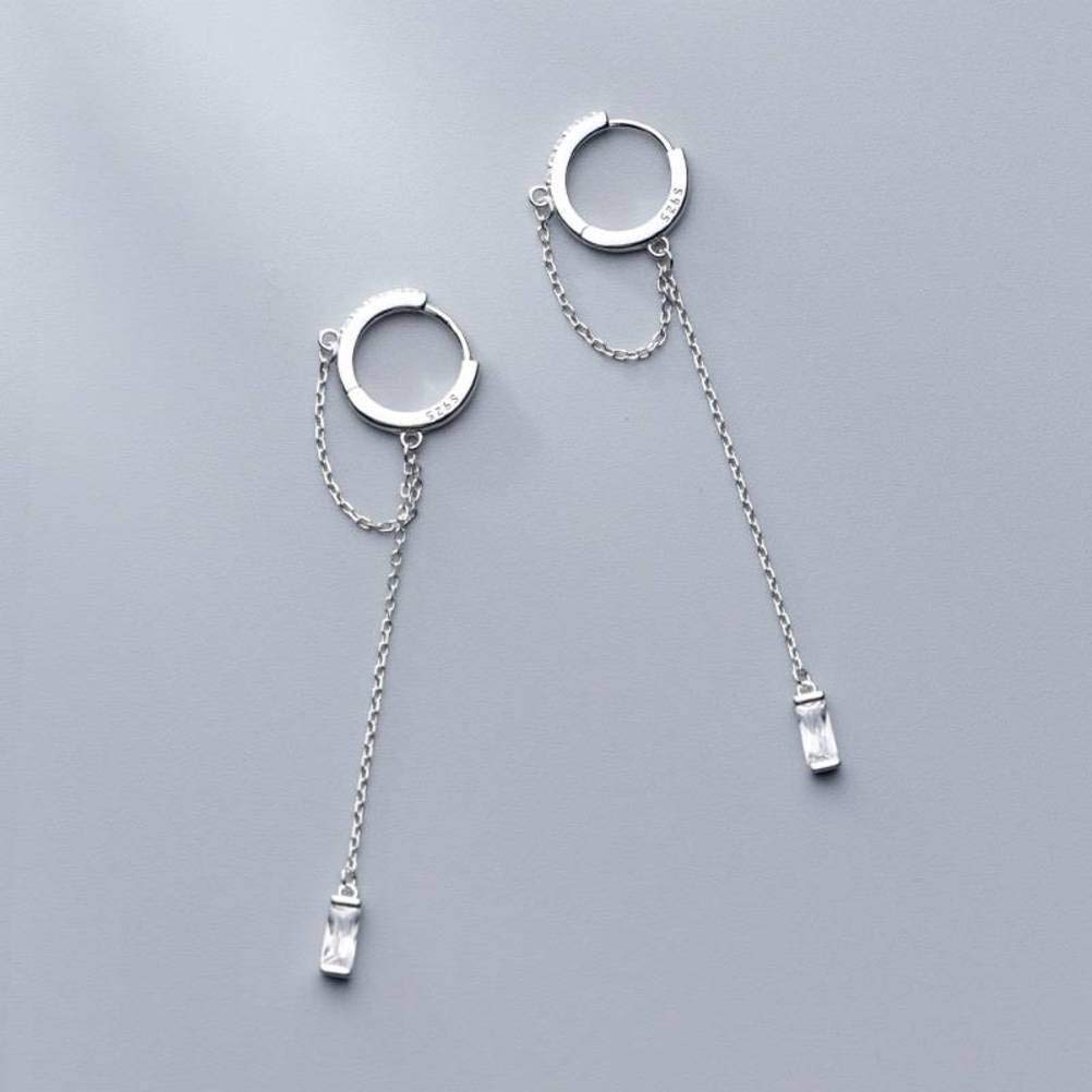 RWRAPS Ohrringe für Frauen, S925 Silber Ohrringe, weiblicher koreanischer Kunststil, Lange Ohrringe, Temperament, Quaste, weiblicher hängender Ohrring, EIN Paar