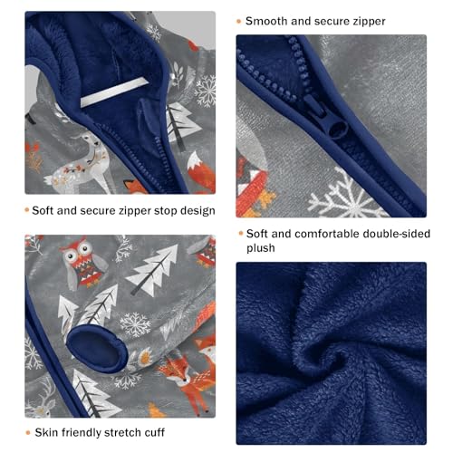 CHIFIGNO Animals Forest Grey Toddler Boy Winter Coat Soft Winter Jacket for Kids 3T3