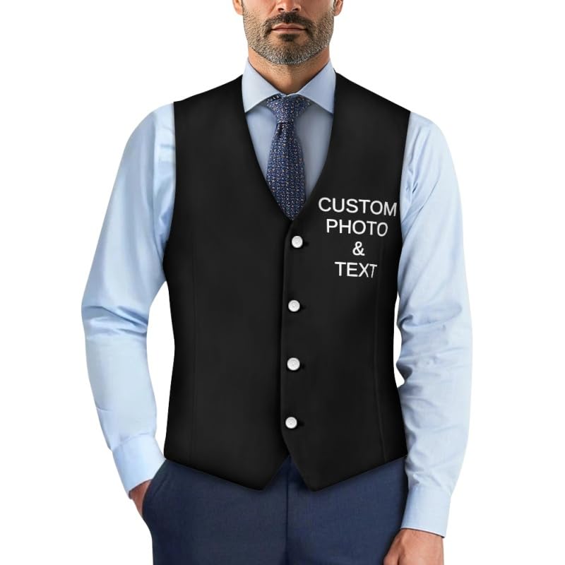 Customized Suit Vest Jacket, Personalised Text Suit Vest, Colour Options,Suitable For Work, Parties, Business, Dates, Performances