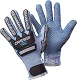 Cressi Hex Grip Gloves - Schnitt und Abriebfeste Handschuhe für Apnoe und Tauchen, Blau, XS,...